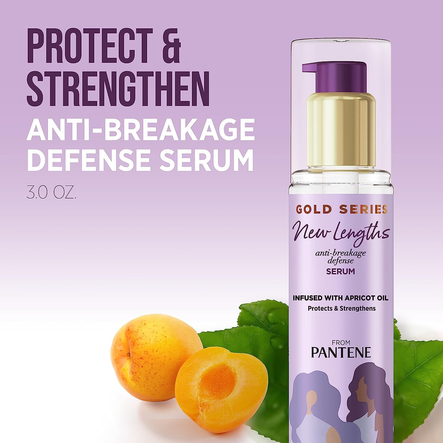 Close-up on Pantene Gold Series serum defining natural curls and adding shine
