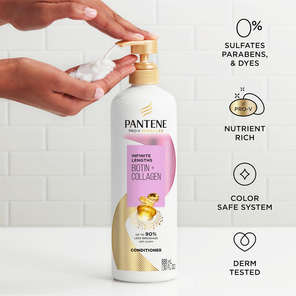 Pantene Infinite Lengths Conditioner after use leaves hair soft and resilient.