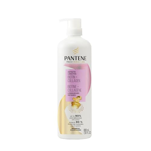 Aplicación suave del Pantene Infinite Lengths Shampoo en las manos para distribuir sin irritar