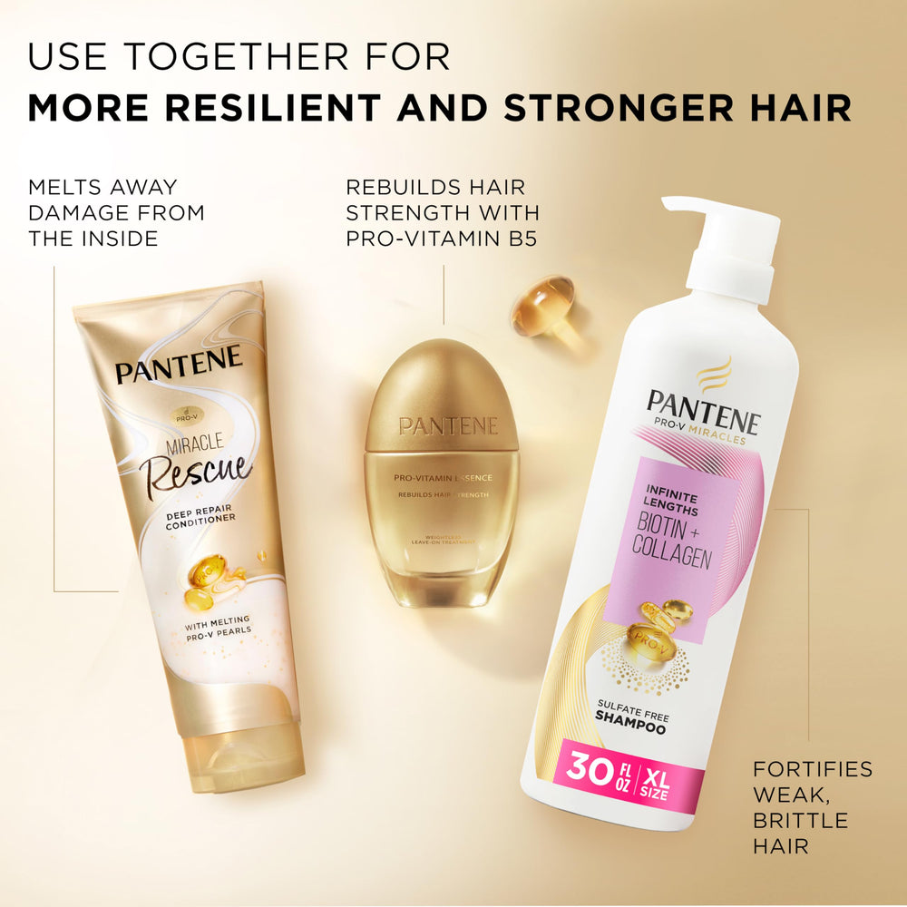 Cabello con brillo y suavidad tras una sola pasada de Pantene Miracle Rescue
