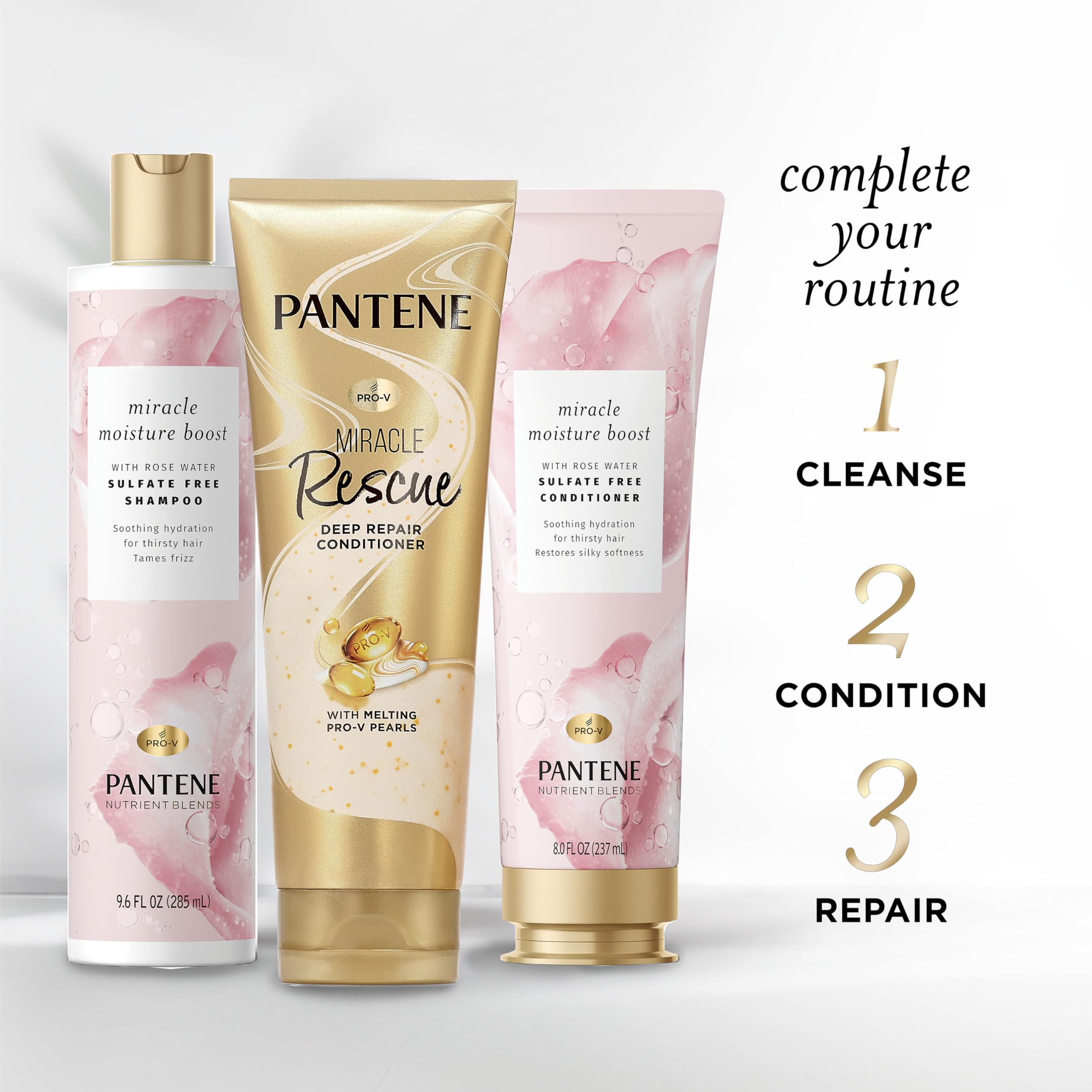 Pantene agua de rosas para cuidado diario suave