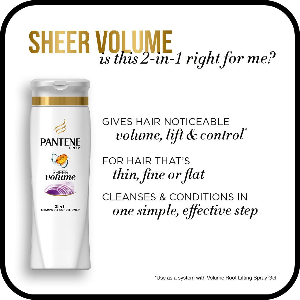 Envase práctico de Pantene Pro-V 2 en 1 con dosificador cómodo.
