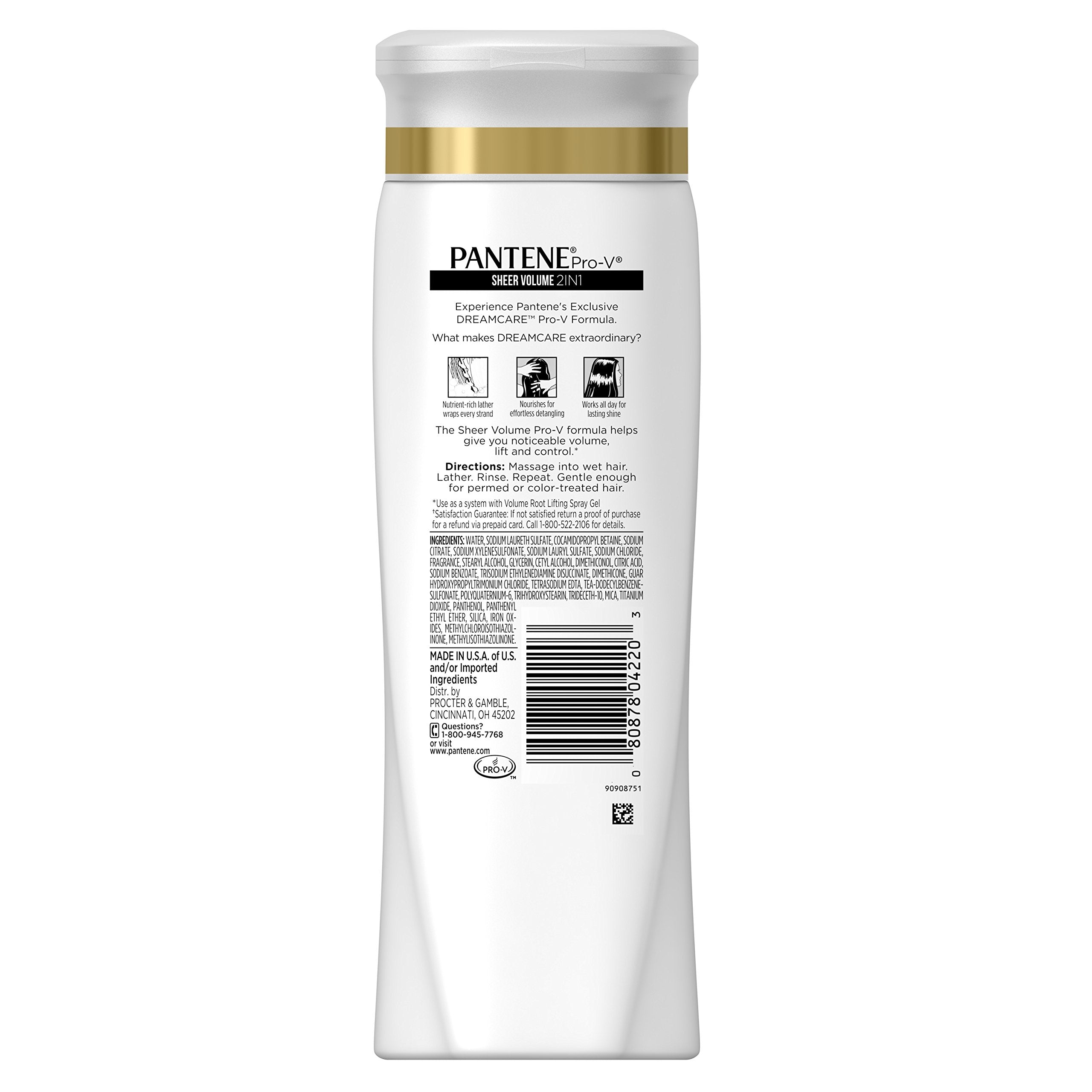 Volumen visible al peinar con Pantene Pro-V 2 en 1 para cabello con cuerpo.