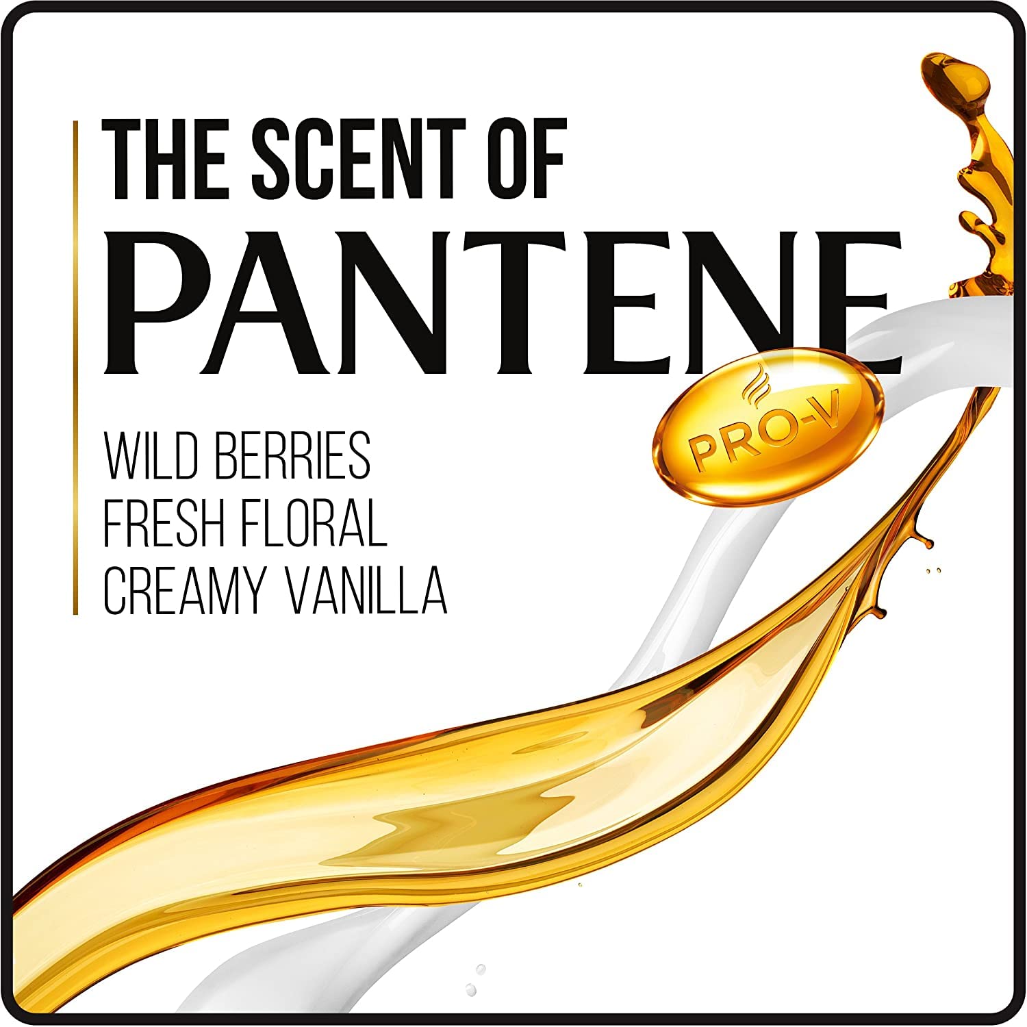 Pantene Pro-V Frizz Calming Complex graphic highlights edge sealing for sleeker curl texture