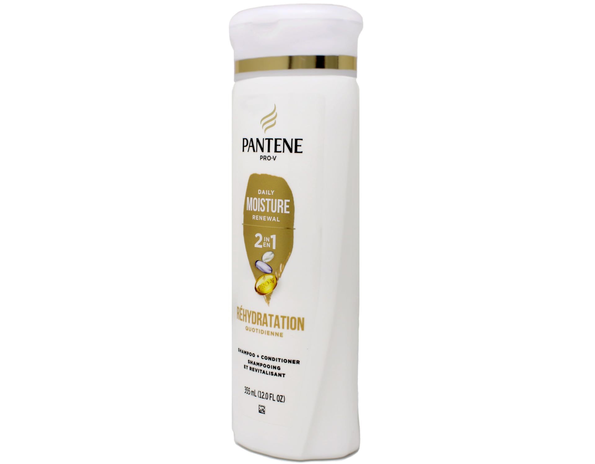 Aplicación suave de Pantene Pro-V 2 en 1 para cabello limpio.