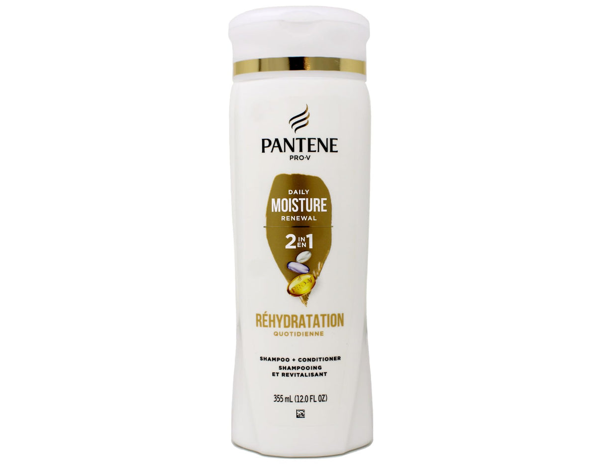 Pantene Pro-V Renovación Diaria de Hidratación 2 en 1, botella visible, hidratación duradera.