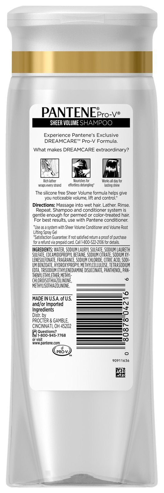 Pantene Pro-V Sheer Volume Shampoo bottle for voluminous fine hair