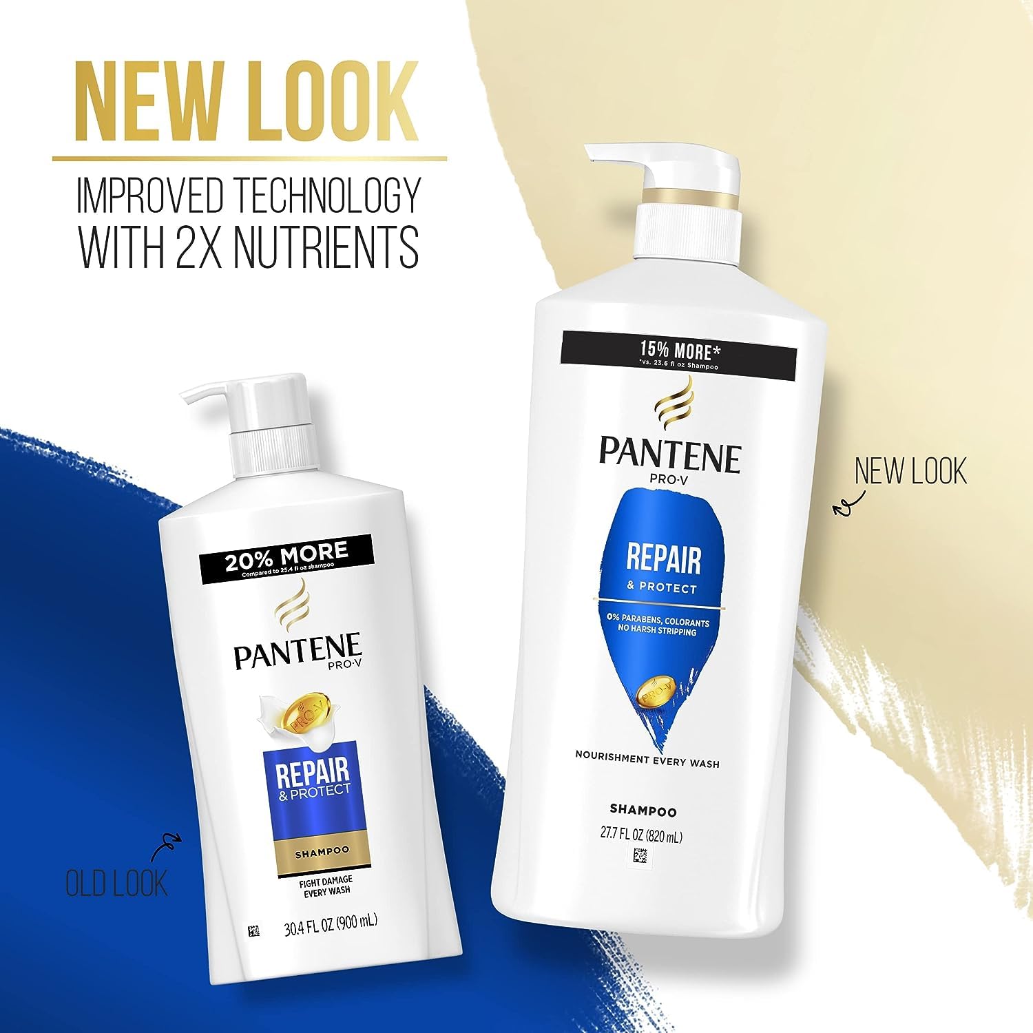Pantene Pro-V nutrients graphic on label signals deep nourishment