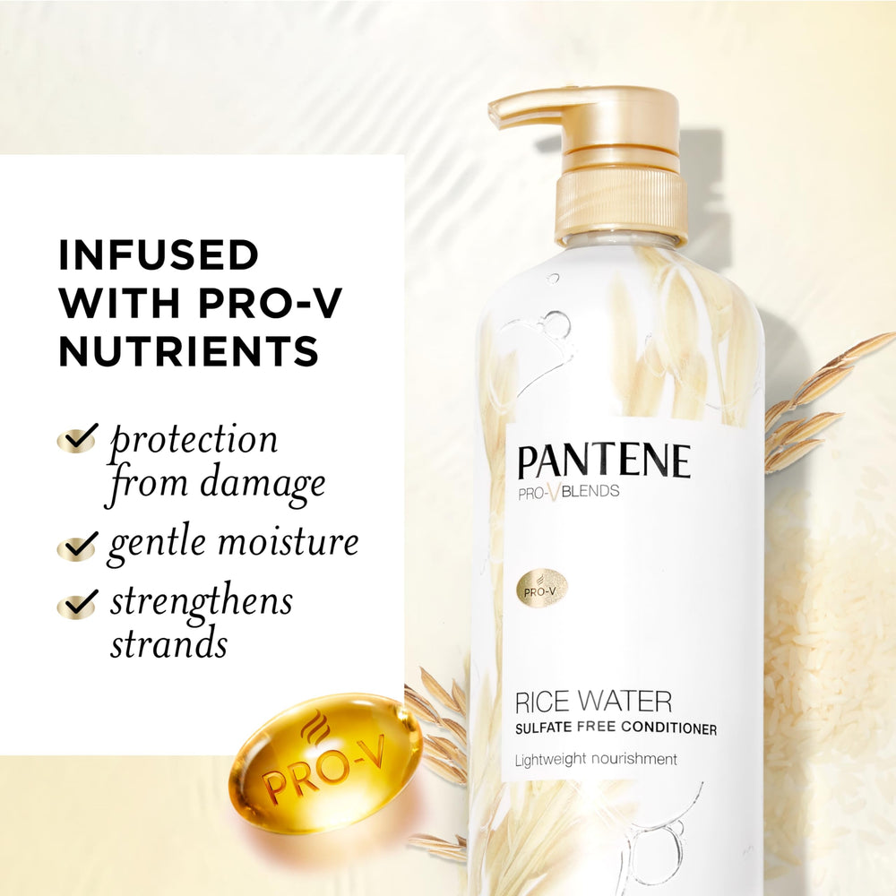 Pantene Rice Water Conditioner ends-application demonstrates targeted nourishment for split ends.
