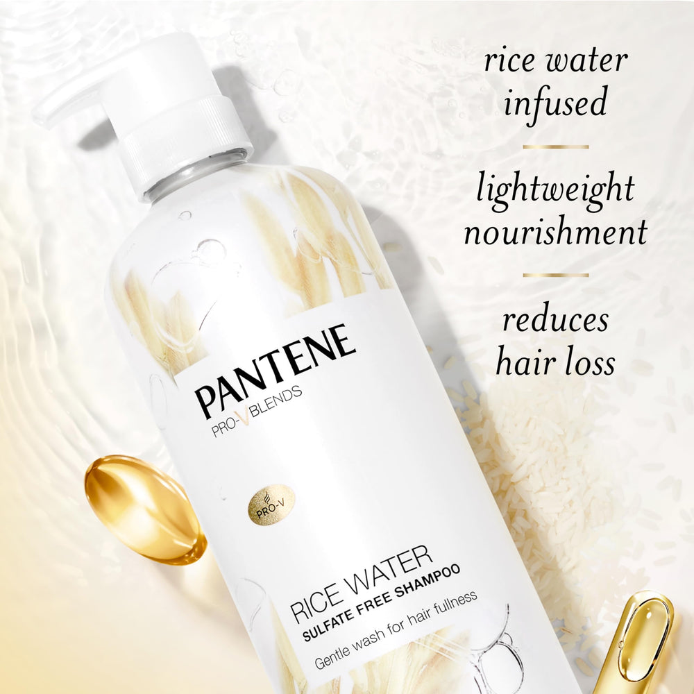 Pantene Rice Water Shampoo aporta nutrientes para cabello resistente