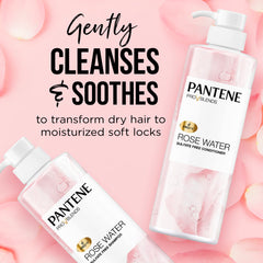 Pantene Rose Water Conditioner bottle provides hydrating detangling for daily use