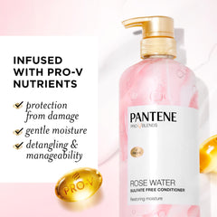 Pantene Rose Water Conditioner pump-dispense enables easy daily conditioning