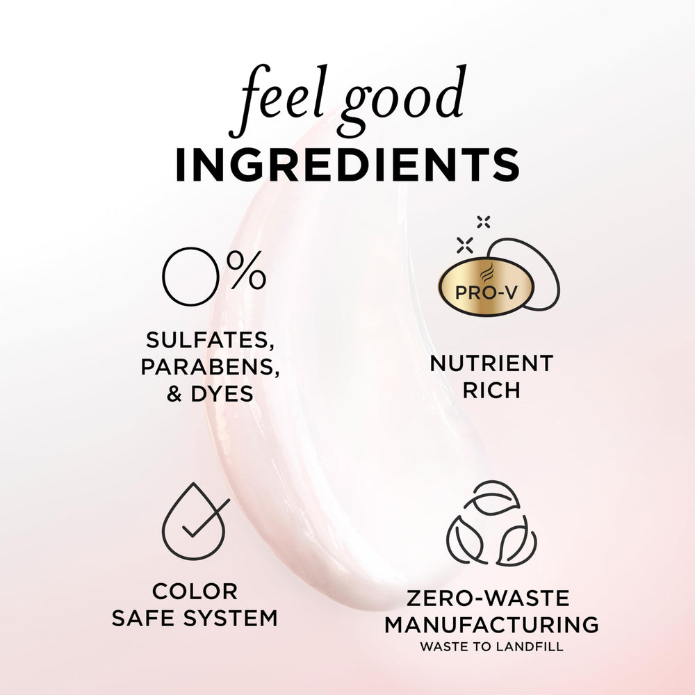 Pantene Rose Water Conditioner Vitamin B5 supports strength from root to tip