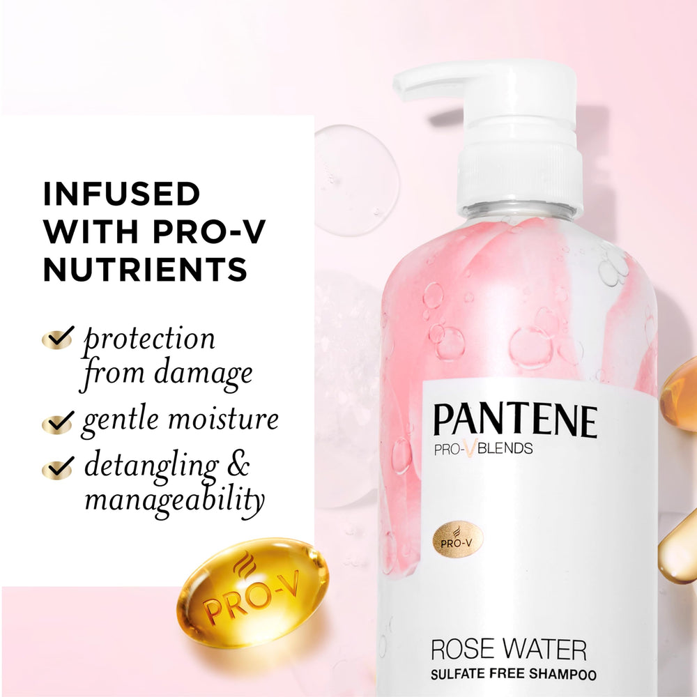 Pantene Rose Water Shampoo closed cap emphasizes color-safe cleansing