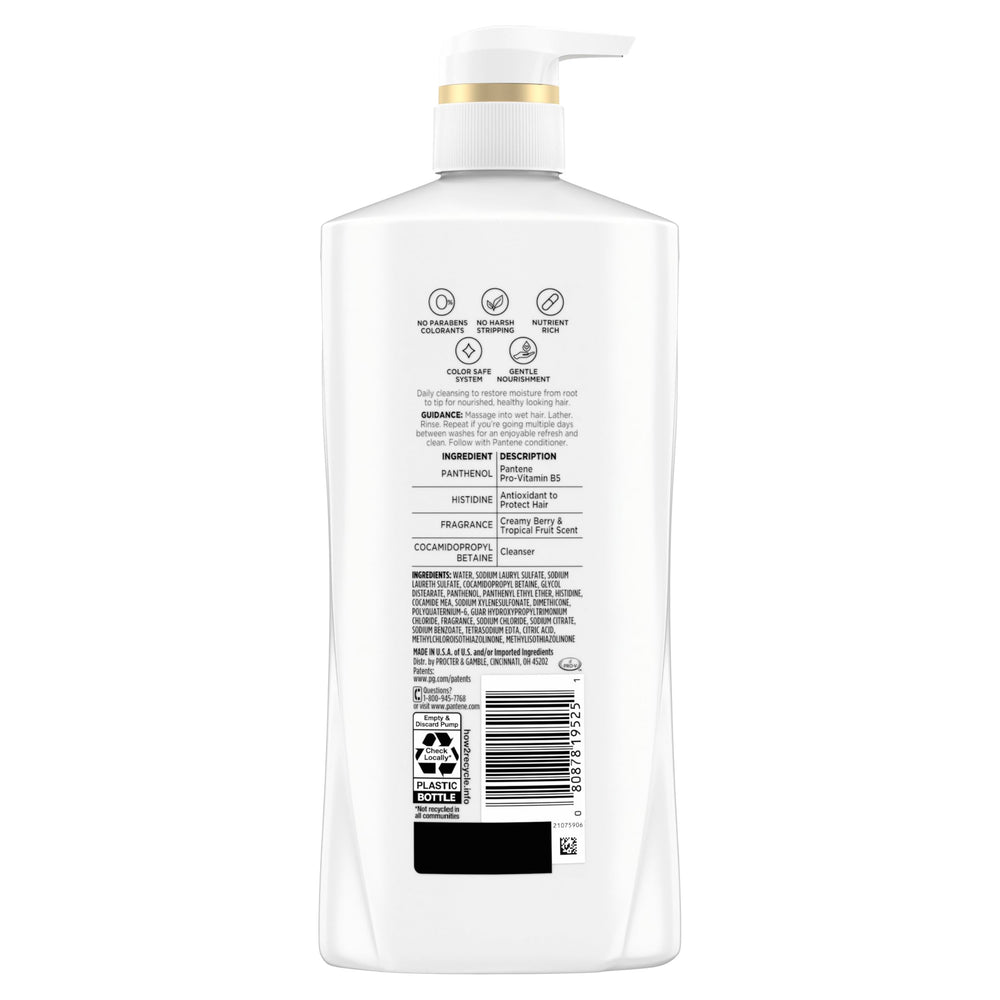 Pantene aroma a frutos cremosos, experiencia de lavado agradable.