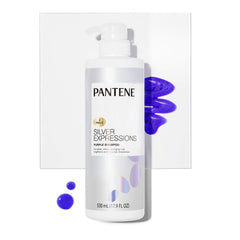 Pantene Silver Expressions crema morada, neutraliza tonos amarillentos para un plateado más intenso.
