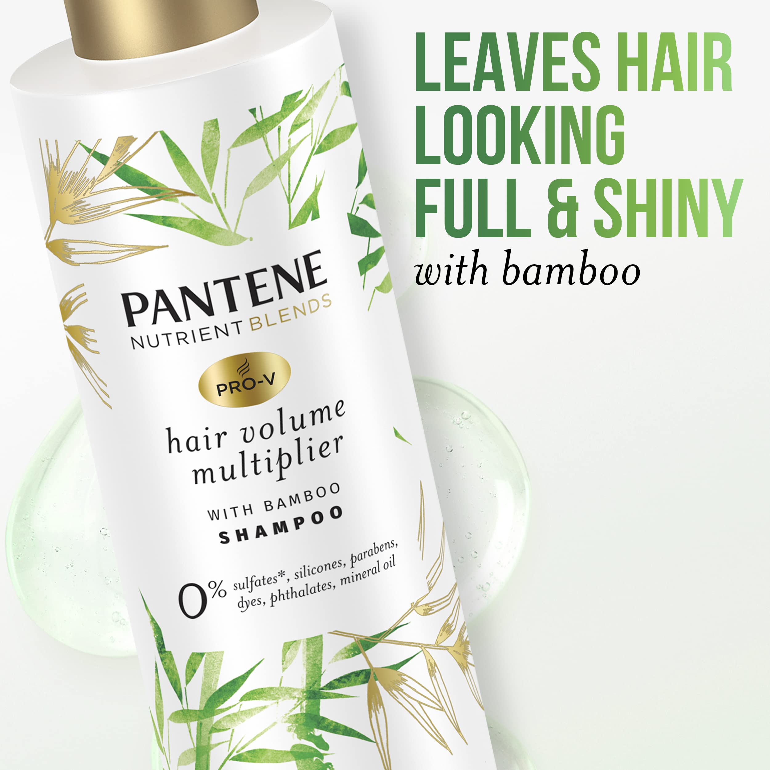 Pantene shampoo bottle with pump for easy daily use.