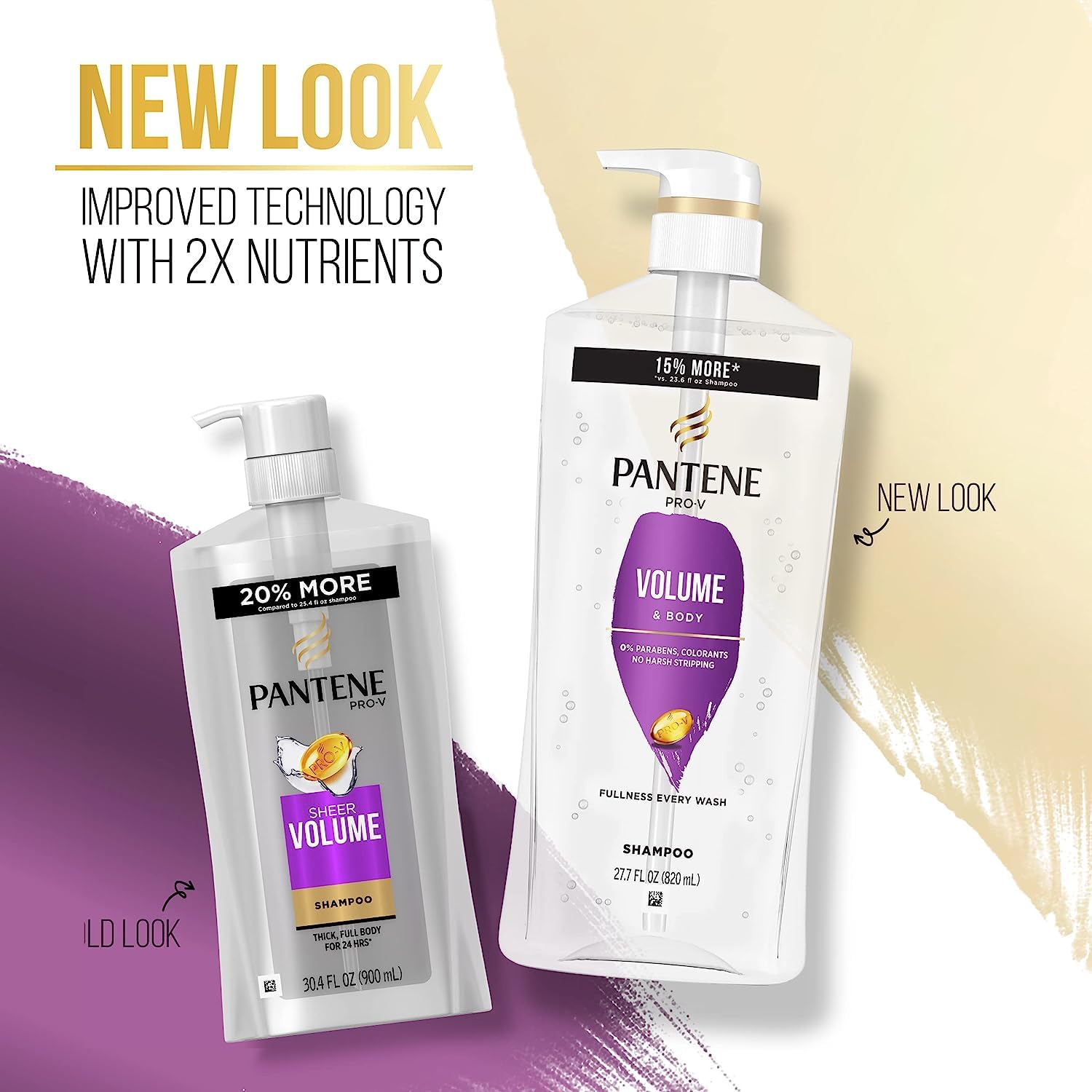 Pantene Volume & Body Conditioner applied to mid-lengths and ends.