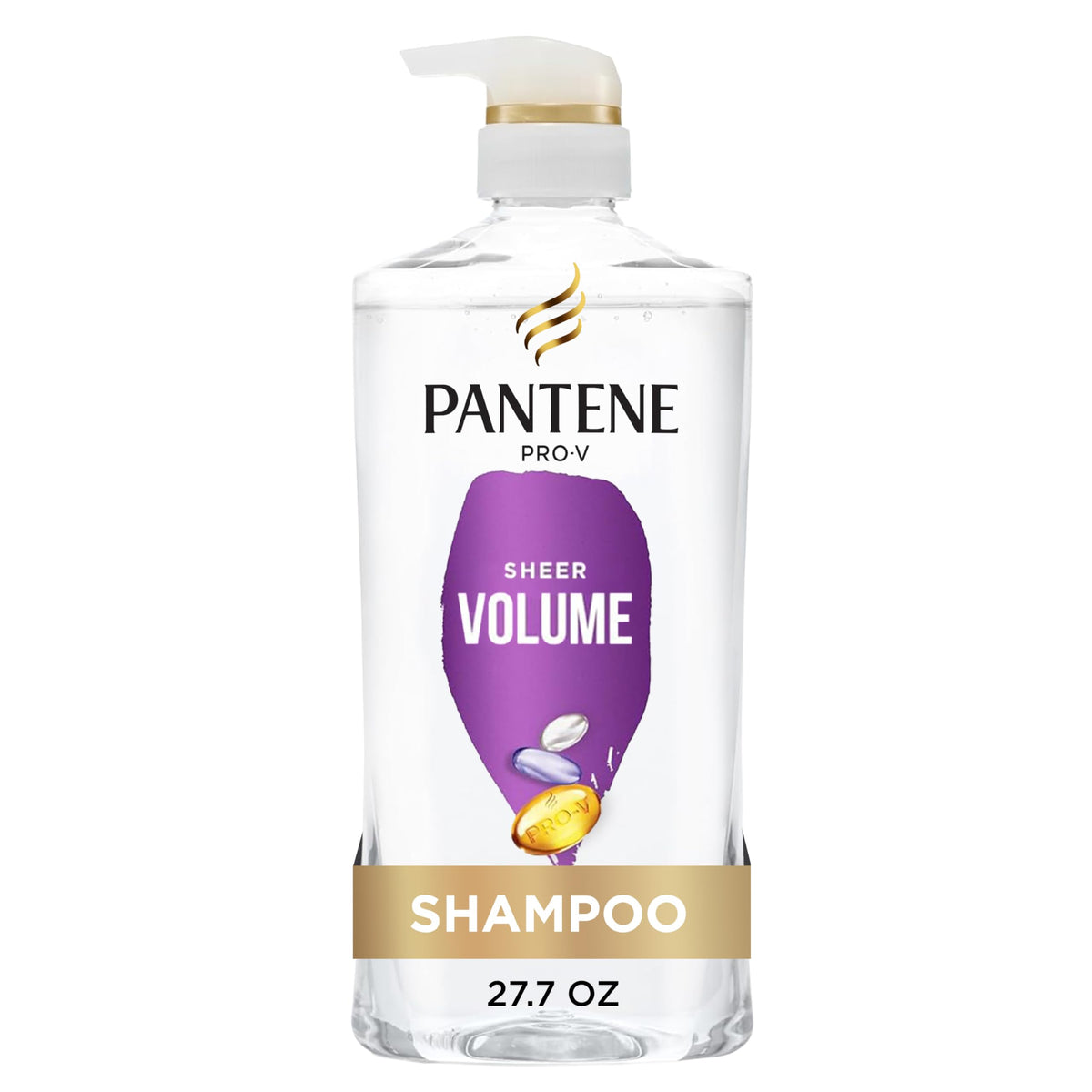 Pantene Volumen Ligero, botella de champú, ofrece limpieza suave y volumen desde la raíz.