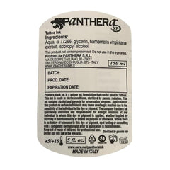 Panthera XXX Tribal Black closeup on bottle label emphasizing high-coverage ink