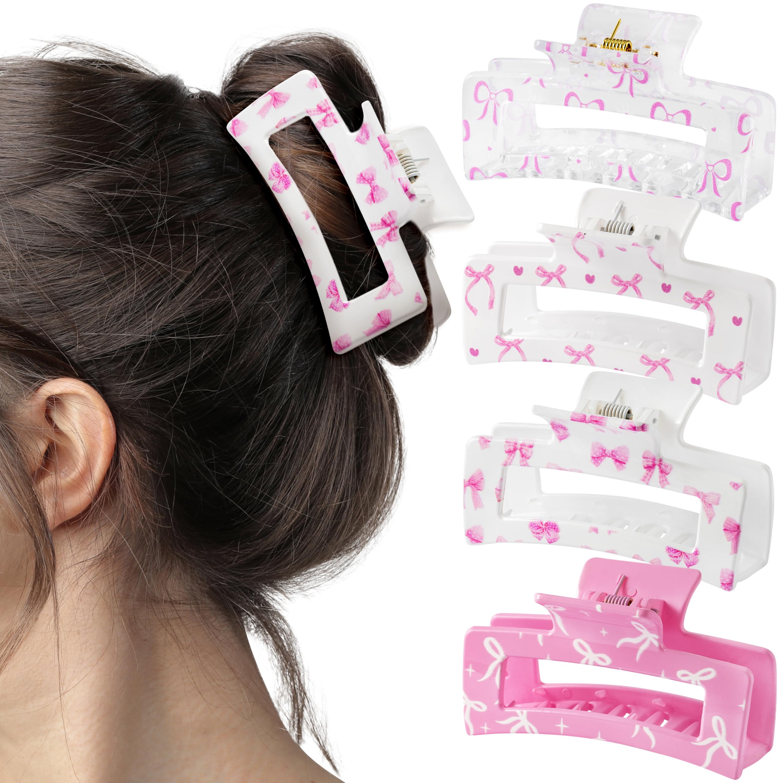 Pantide pinza pelo lazo rosa coqueta para peinado rápido y seguro