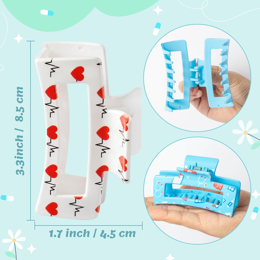 Clips Pantide para enfermería con estetoscopio, práctico para sujetar el cabello durante el maquillaje.