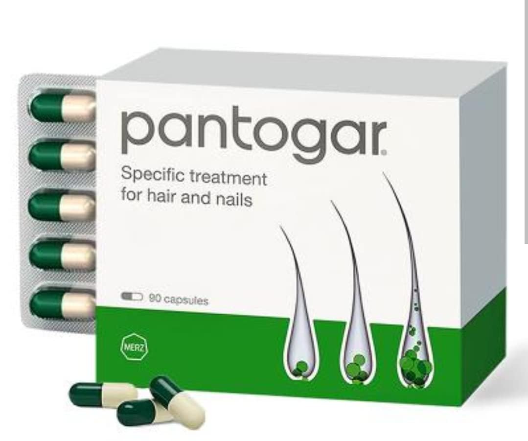 Pantogar bottle front view supports daily hair and nails care.
