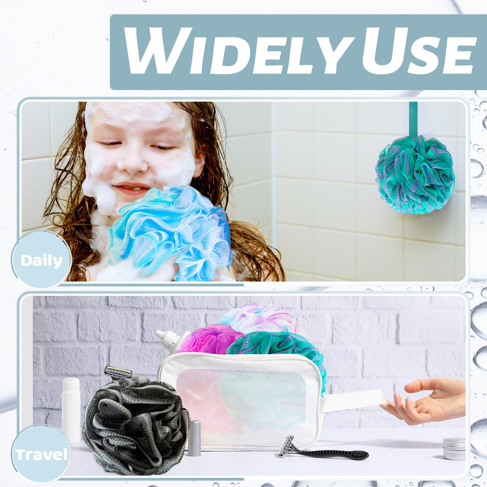 Panxxsen PE-material bath sponge delivers soft, skin-friendly exfoliation after each use.