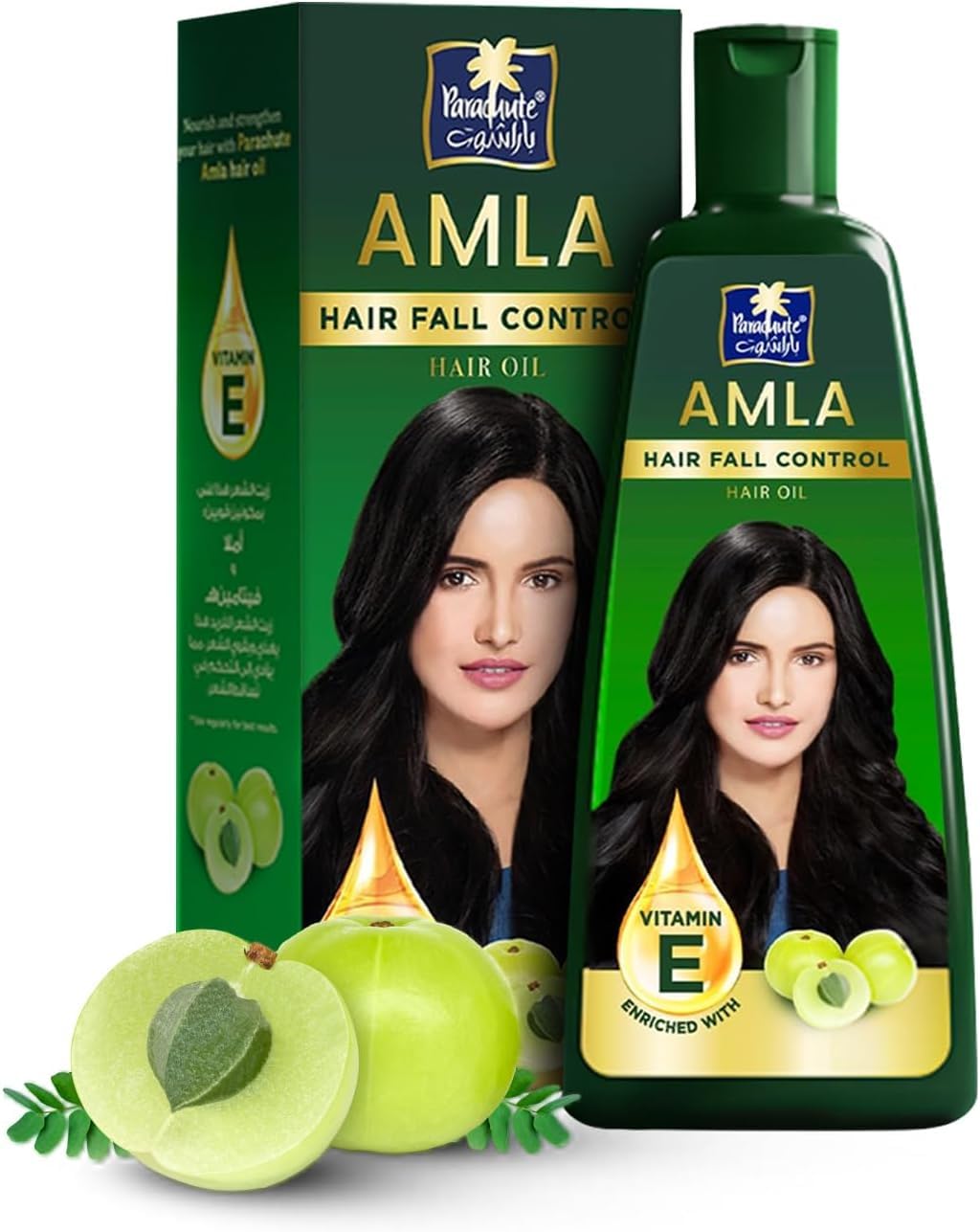Parachute Advansed Amla Oil bottle close-up showing scalp nourishment.