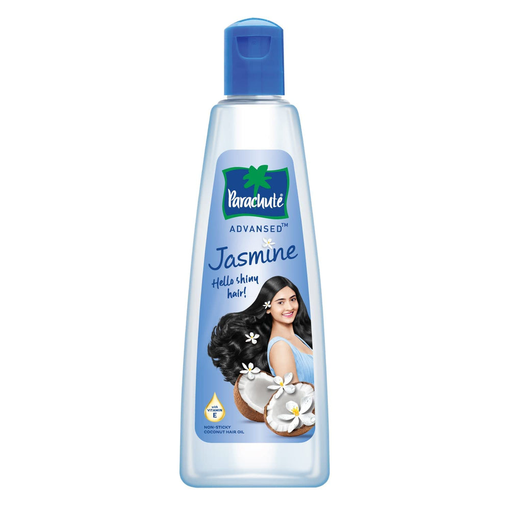Parachute Advansed coconut oil dispenser highlights simple daily conditioning.