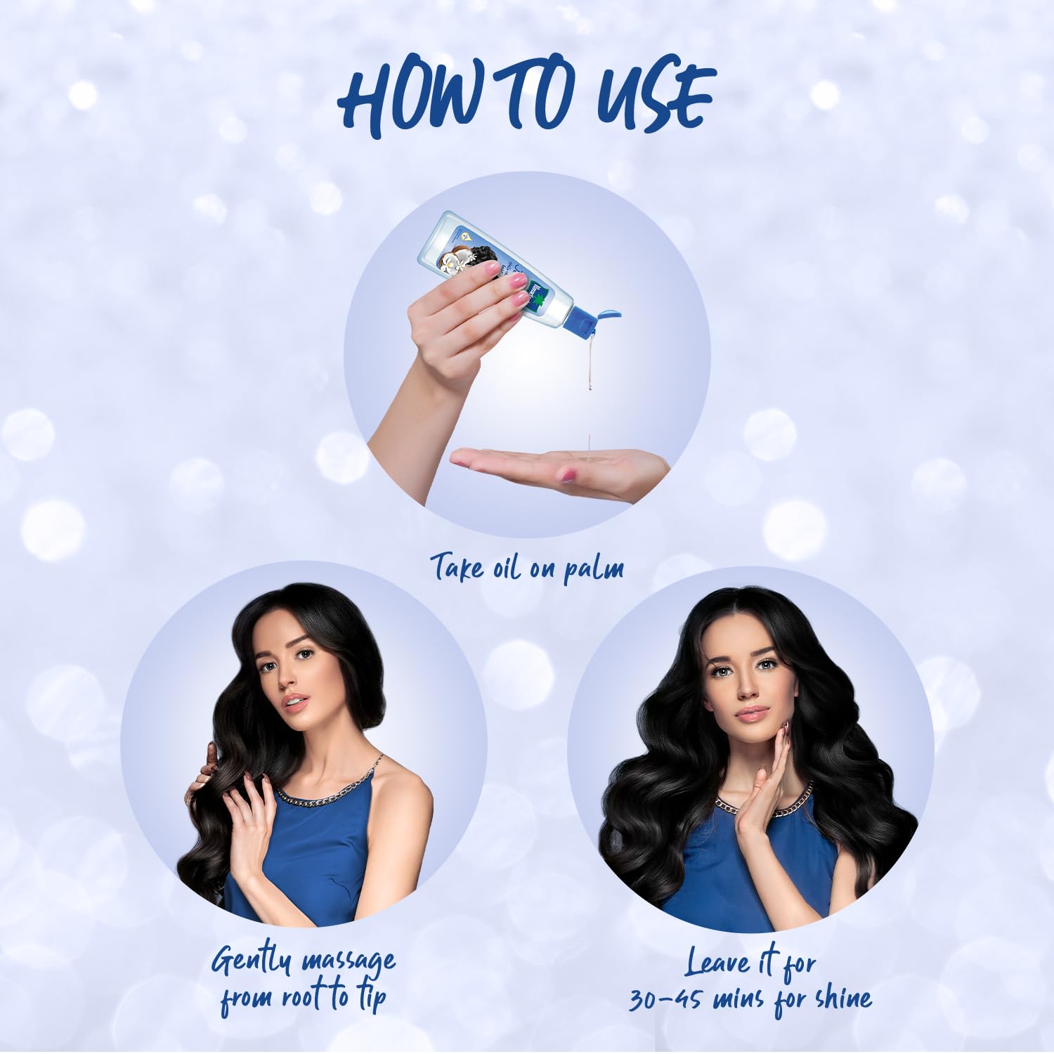 Parachute Advansed scalp nourishment oil demonstrates deep hydration for all hair types.