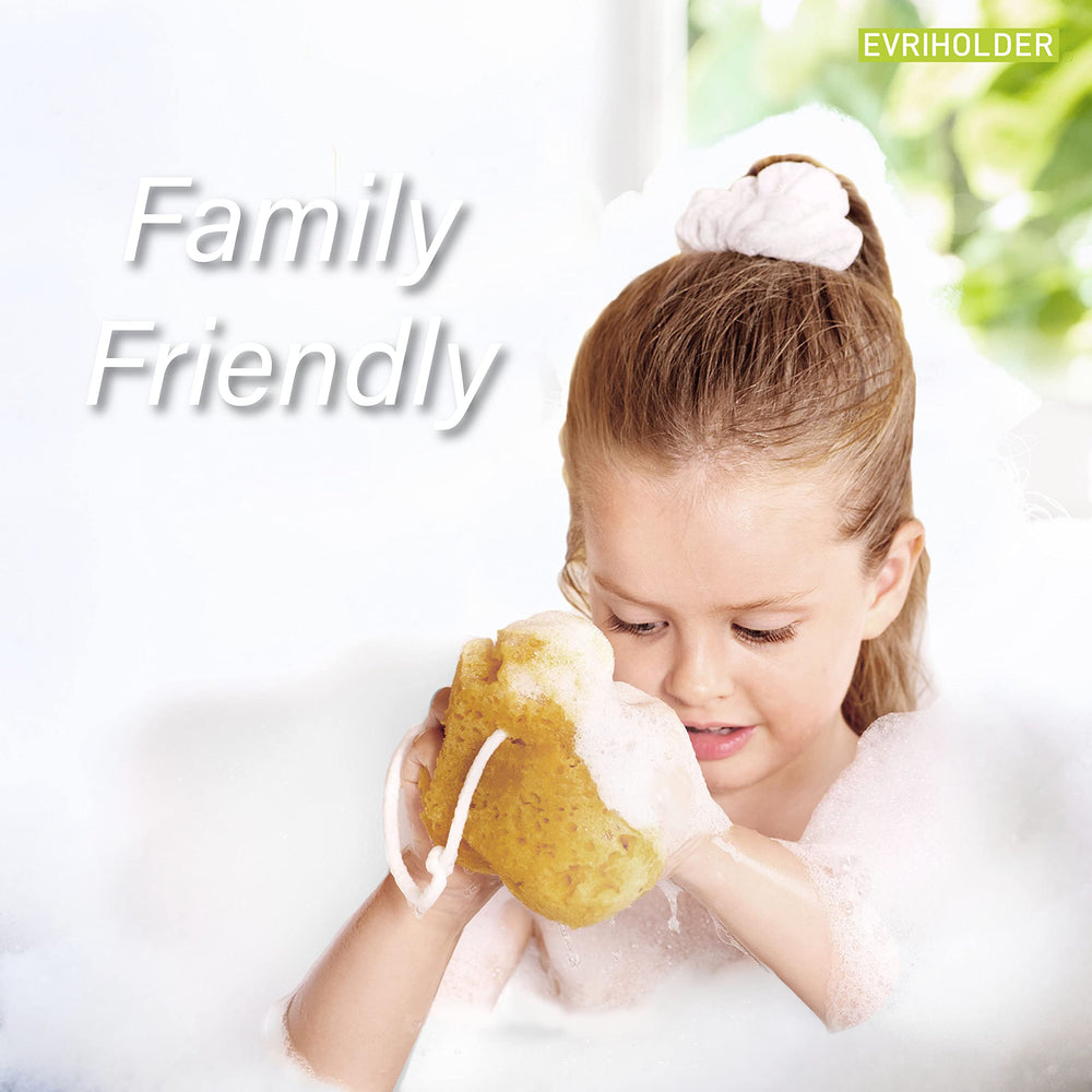 Paradiso Evriholder Sea Foam Sponge on bath shelf ready for daily routine