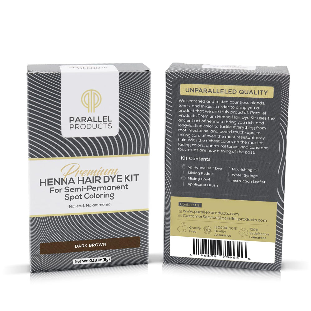 Parallel Products nourishing oil included with henna kit for conditioning during color