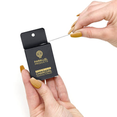 Parallel Products pre-inked mapping string close-up highlights crisp lines for accurate brow outlining.
