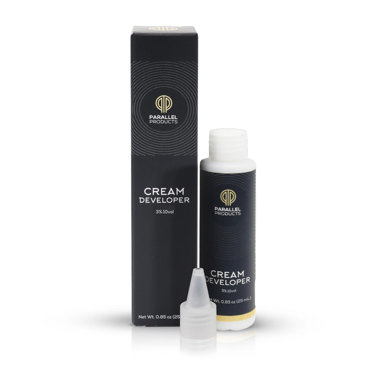 Parallel Products three percent ten volume developer bottle for vibrant color activation