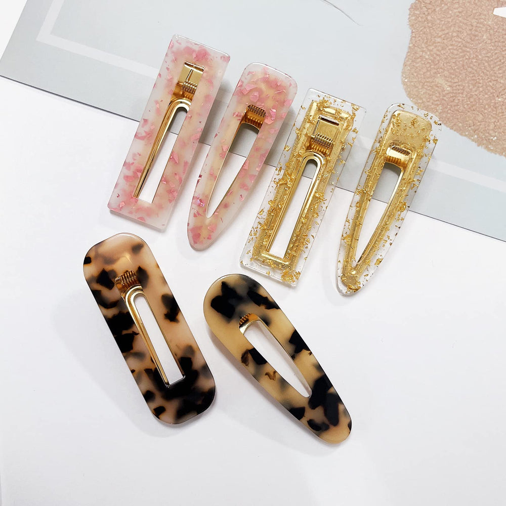 Parcce marble hair clip feather pattern adds delicate accent