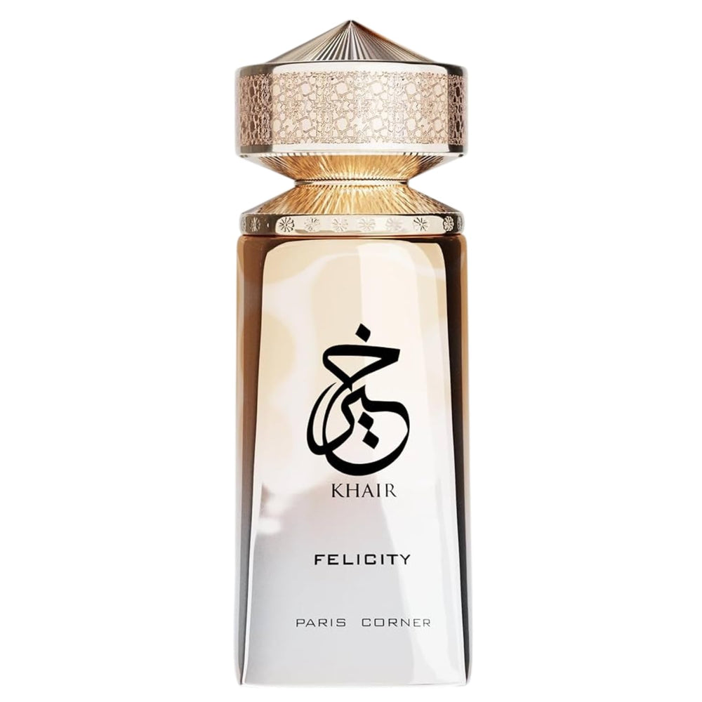 Paris Corner Khair Felicity gold edition bottle front showing premium design and unisex appeal
