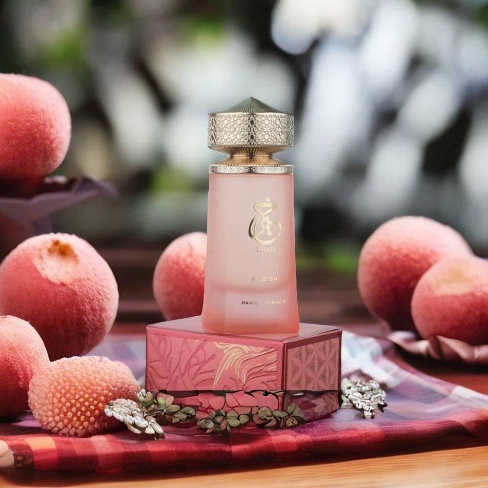 Paris Corner Khair Fusion Lychee creamy vanilla finish for a soft, lasting touch