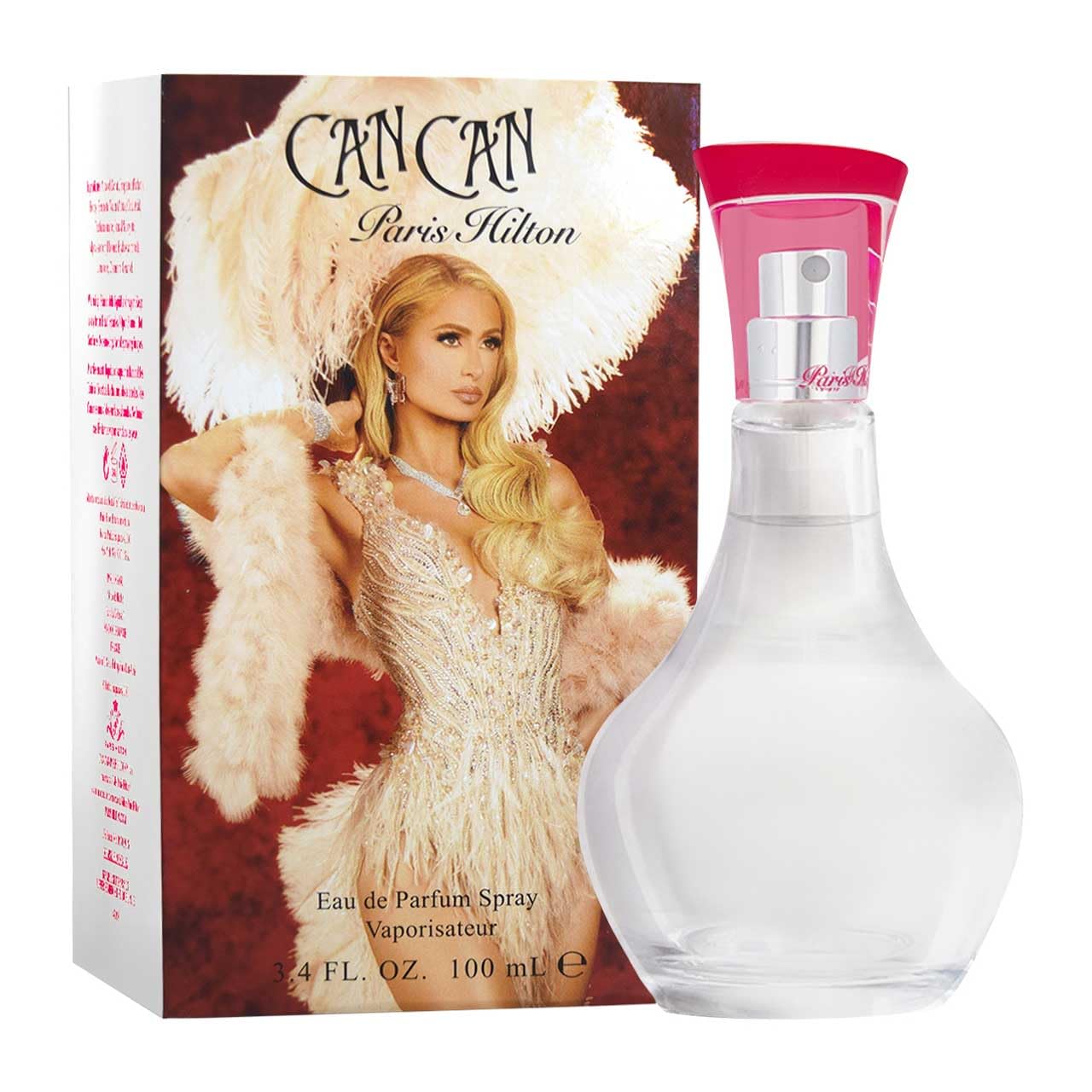 Paris Hilton Can Can outer packaging hints at a vibrant, feminine scent.