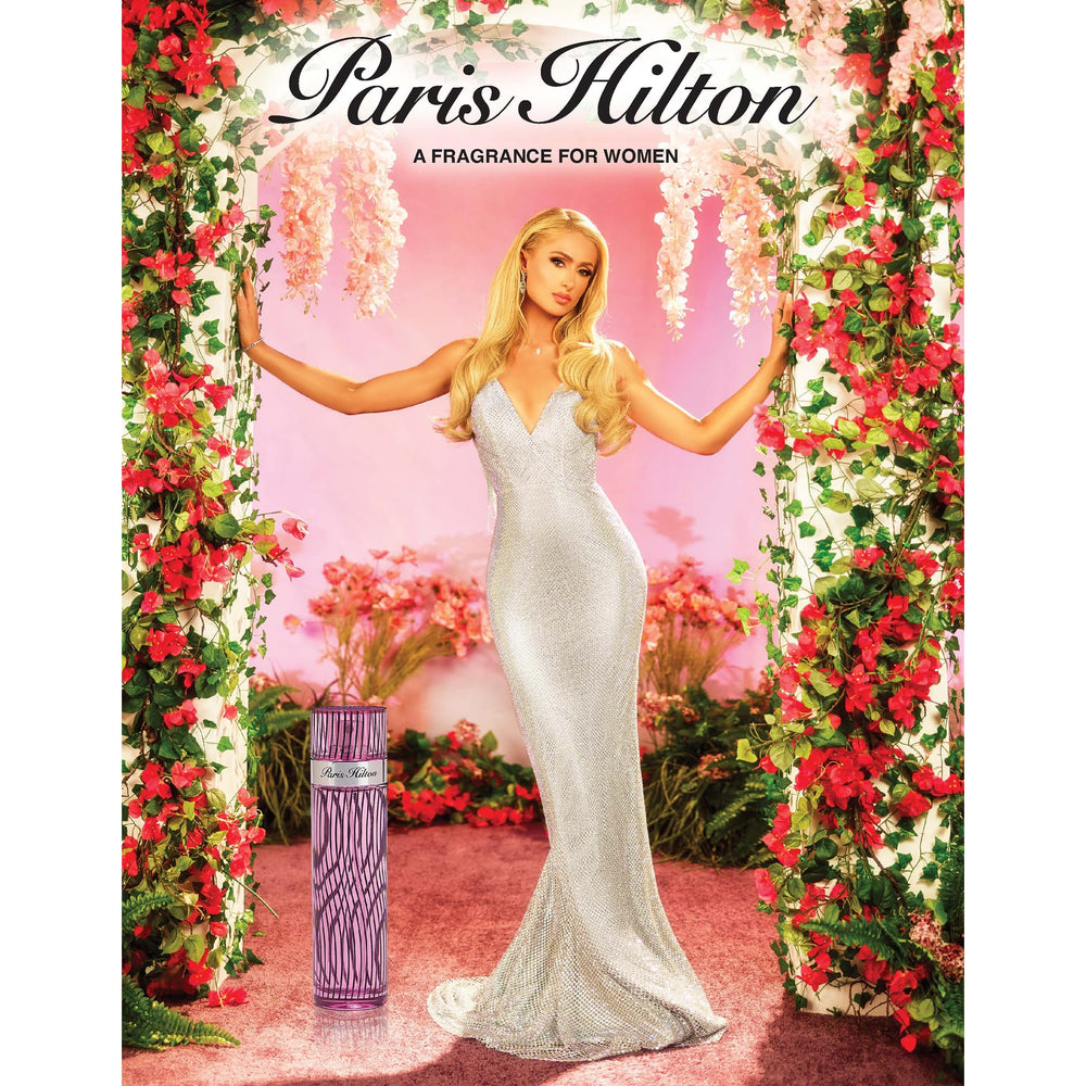 Paris Hilton EDP heart notes with jasmine and freesia for floral sophistication.