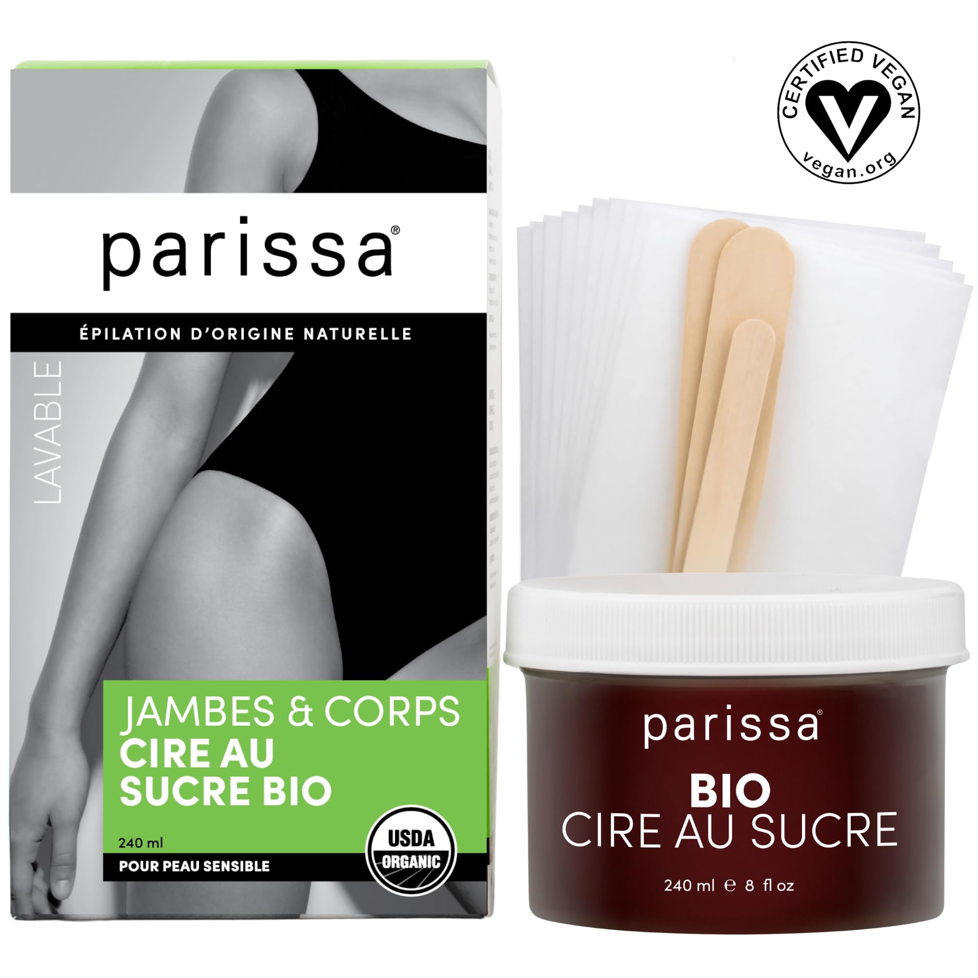 Parissa Organic Sugar Wax Kit microwavable cup for quick warming