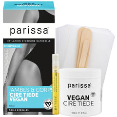 Parissa wax kit application close-up shows smooth spread on skin for stubborn leg hair