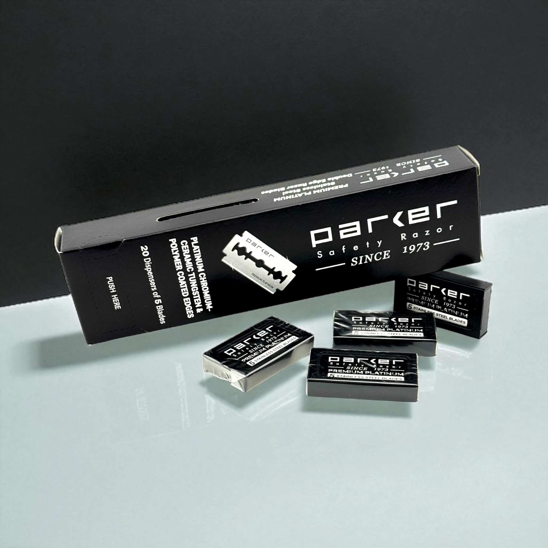 Parker built-in dispenser stores used blades safely for convenience