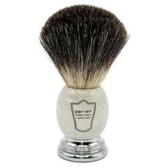 Parker shaving brush dense loft bristles create creamy, barber-shop quality lather.