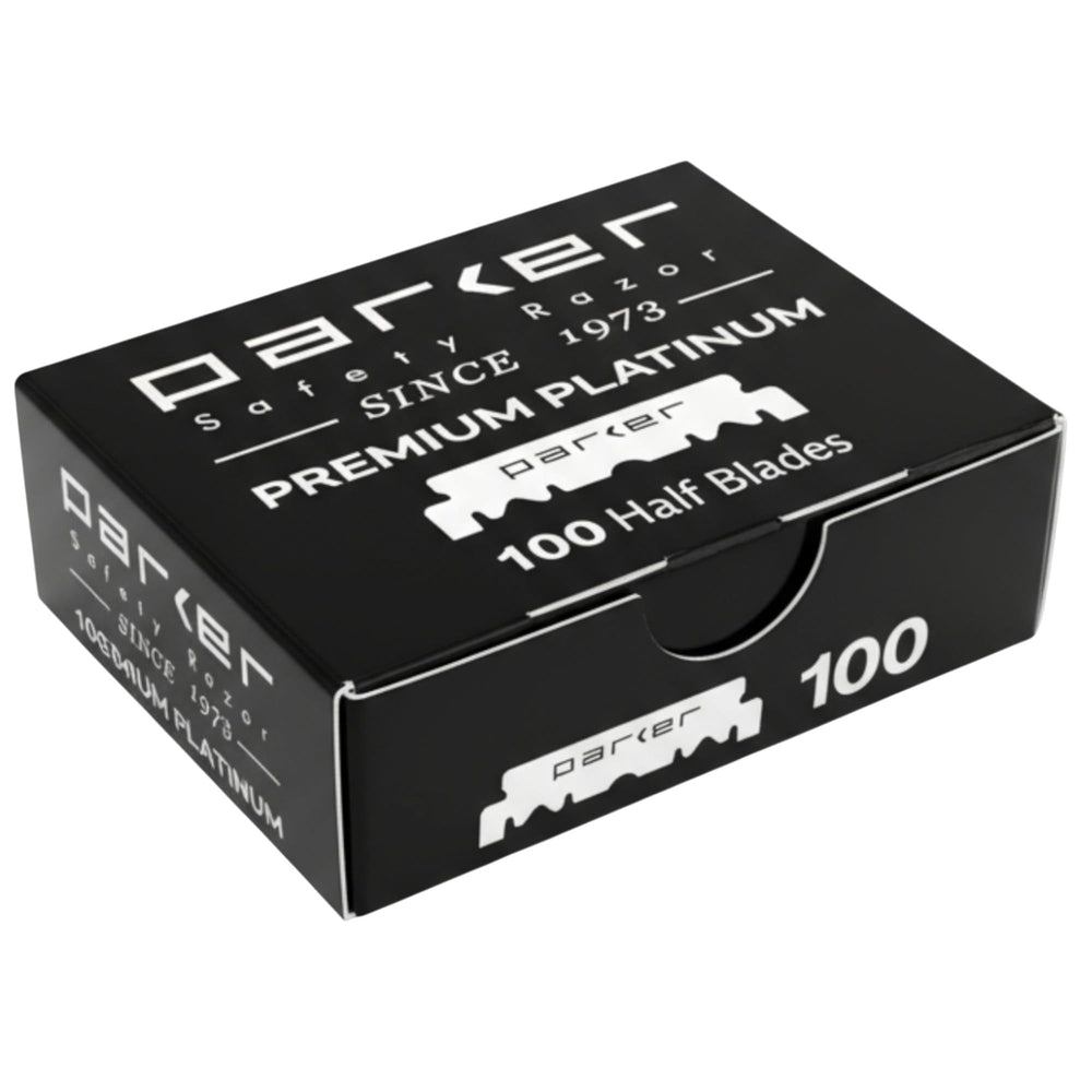 Parker Safety Razor platinum-coated blade close-up for a smooth, precise shave.