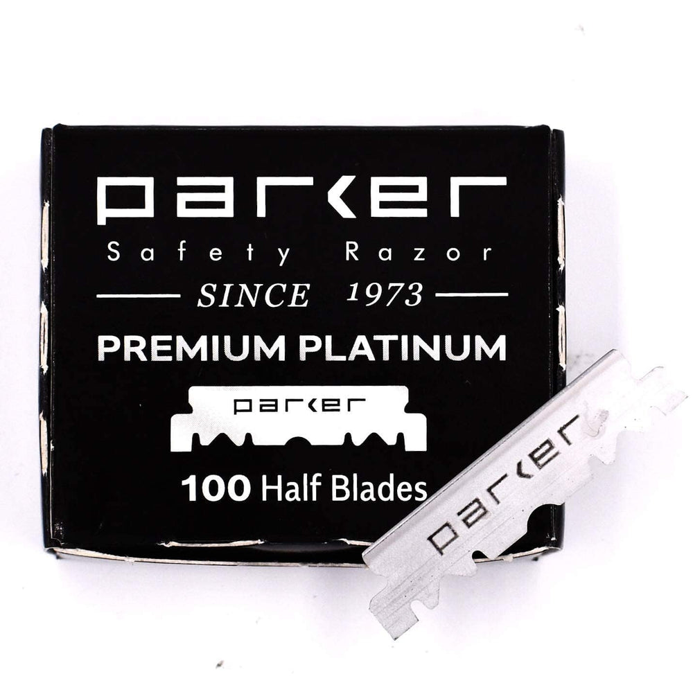Parker Safety Razor 100-count blade box, ideal for professional barbers.