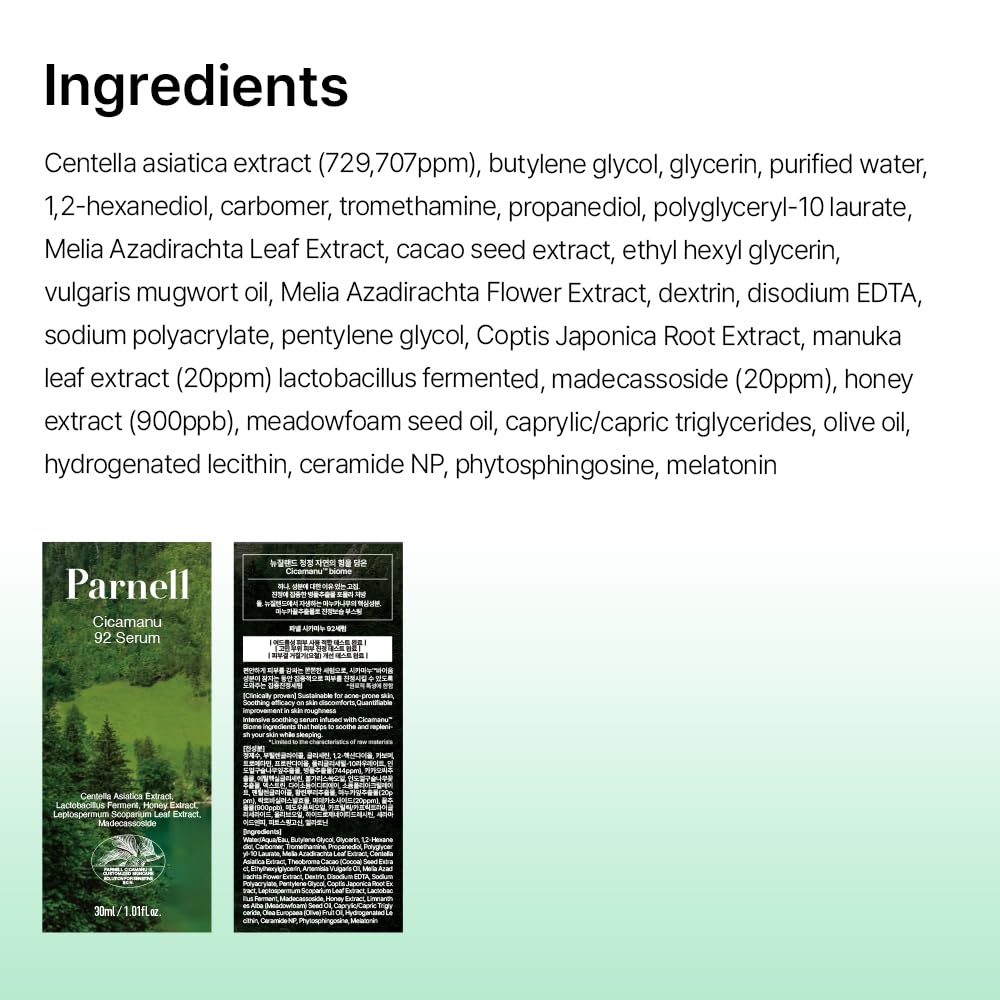 Parnell Cicamanu 92 Serum pruebas clínicas: enrojecimiento reducido.