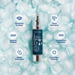 Particle 6-in-1 Face Cream applied to the face for quick absorption.
