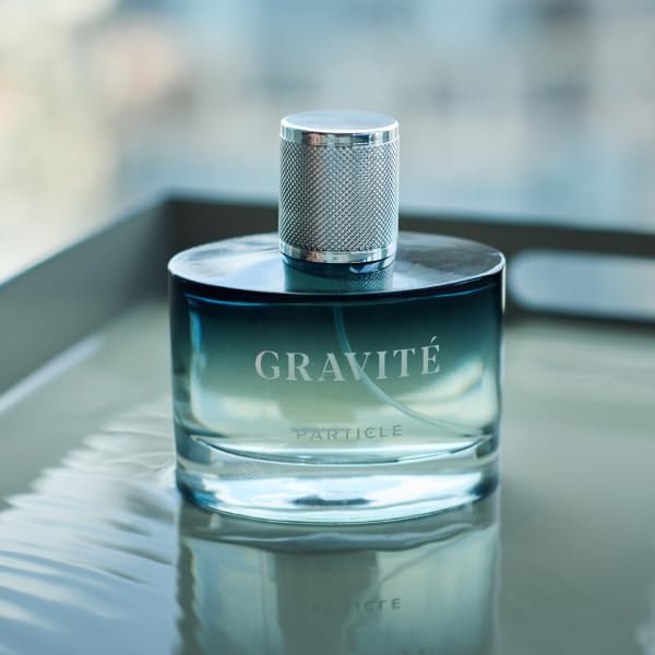 Close-up of the Particle Gravité brand logo for luxury positioning.