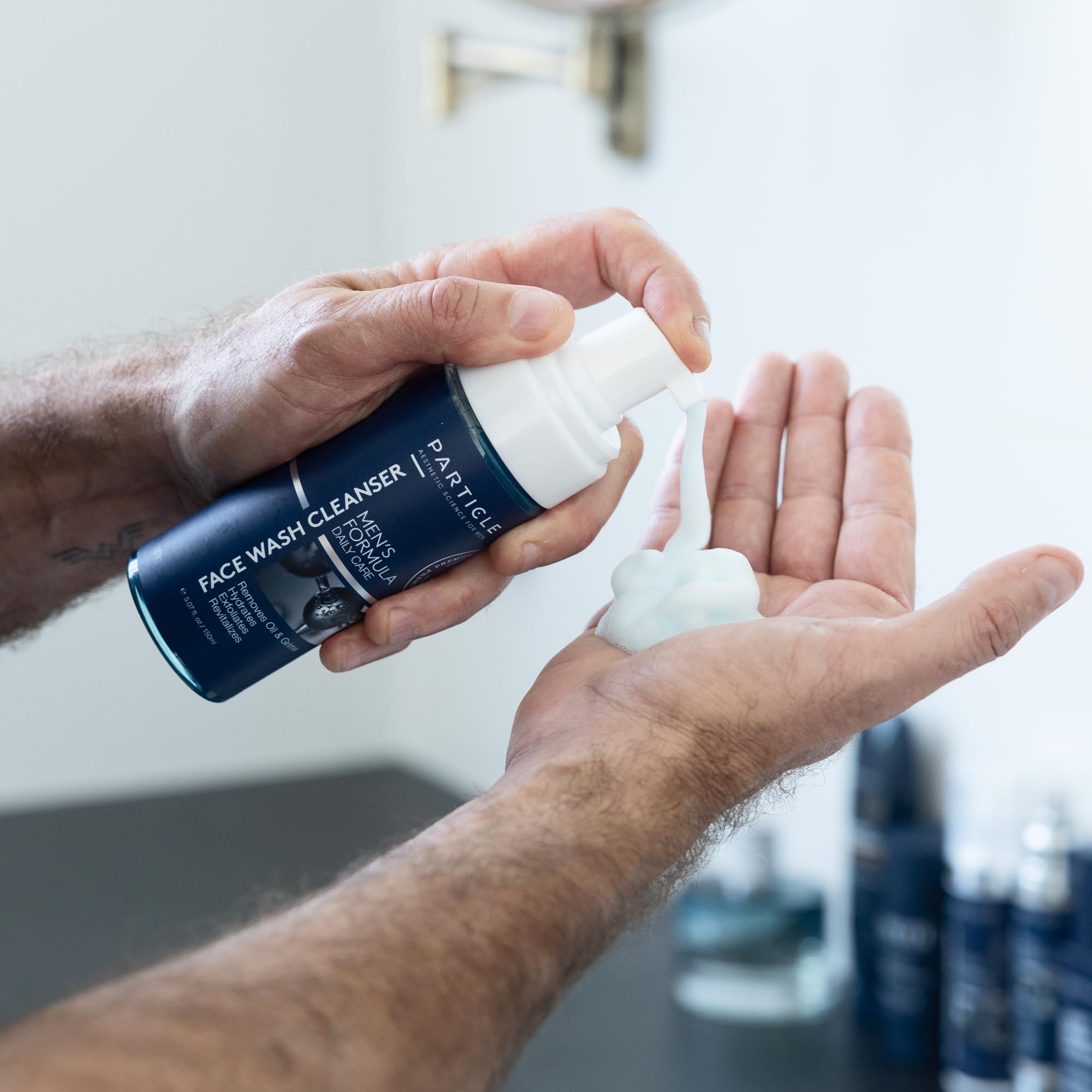 Aloe vera and panthenol in Particle Face Wash for hydration.